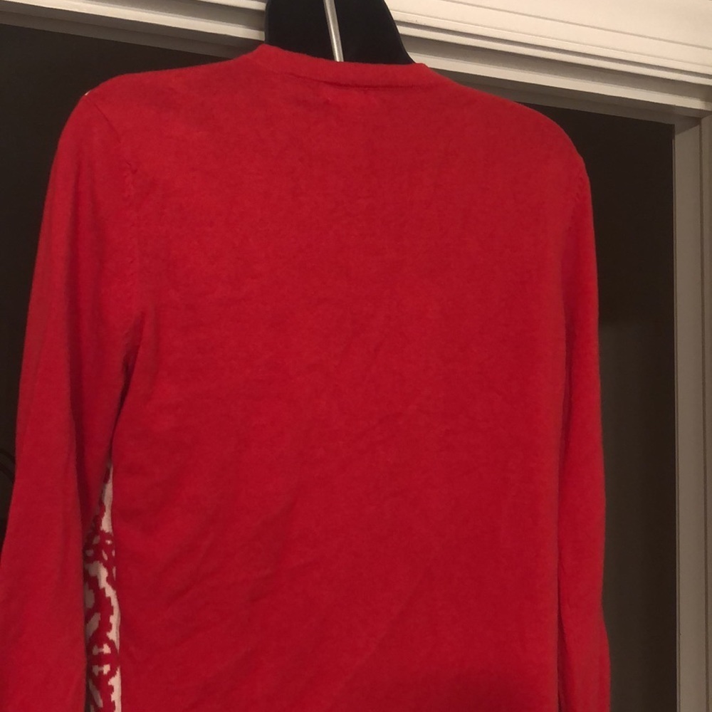 MEDINA Red and White Sweater Size Medium Gently Worn - Picture 6 of 6